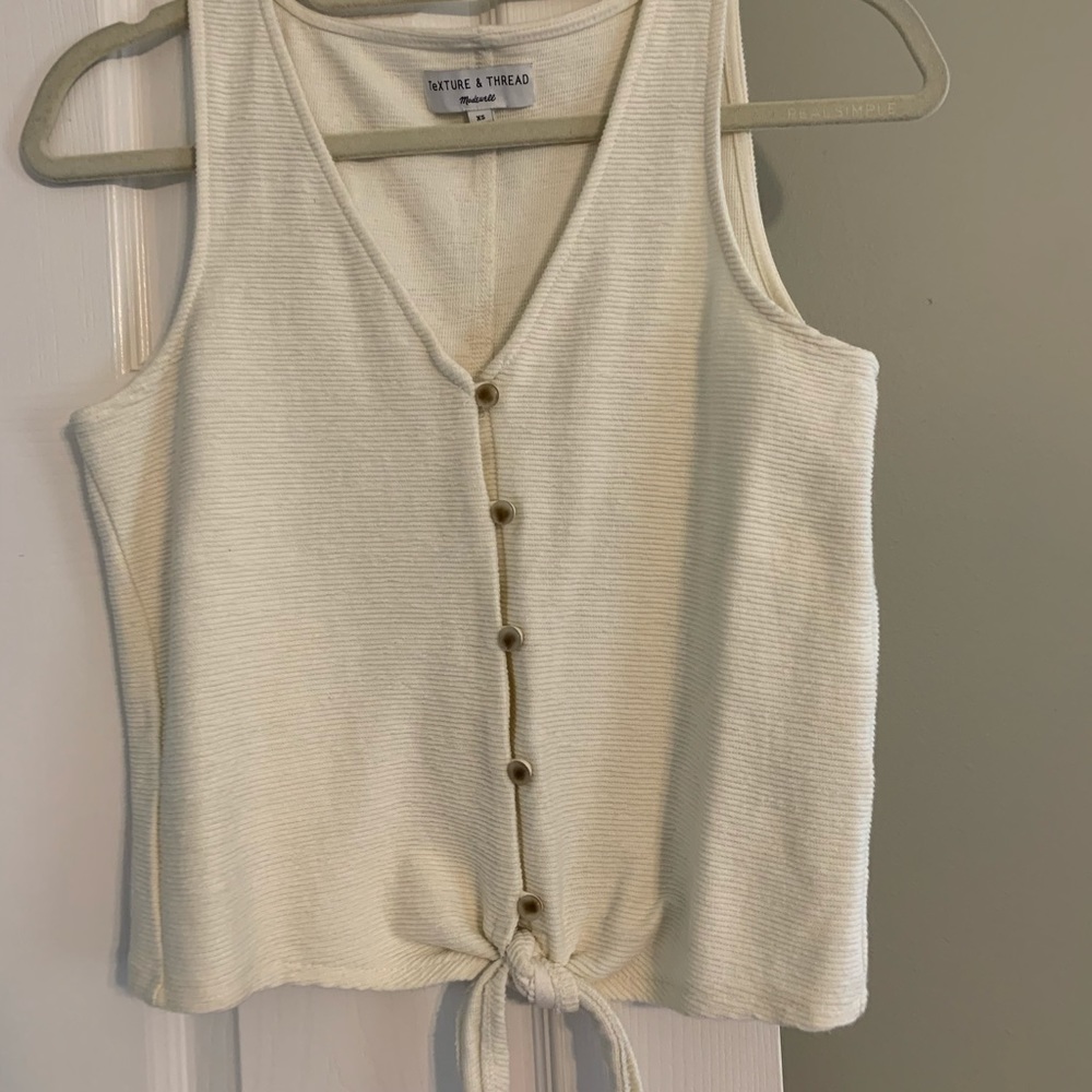 Madewell ribbed button up sleeveless top
